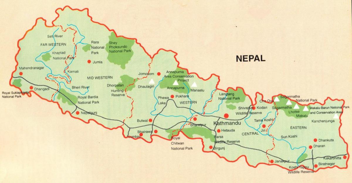 Непал туристическая карта бесплатно