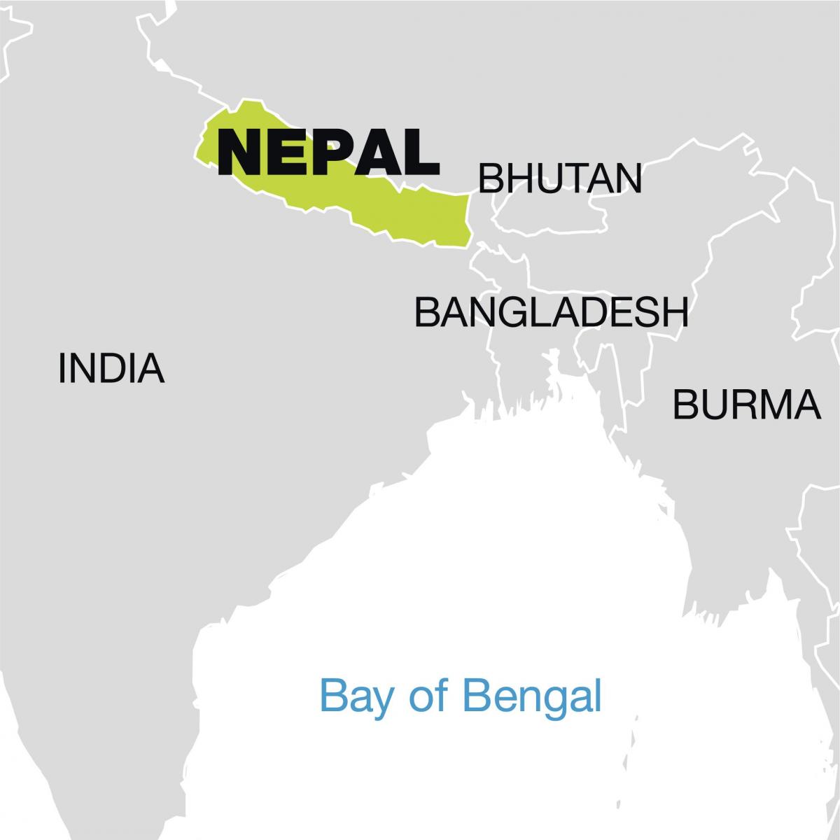 карта мира, показывающая Непал